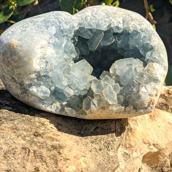 Celestite Heart 💙 crystal druzy natural stone 6.5lbs - Picture 4 of 5